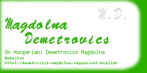 magdolna demetrovics business card